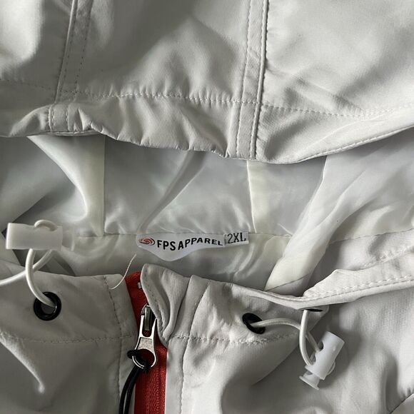 Toast Jacket 2XL Windbreaker Zip Color Block Navy White Orange Embroidered Hoody - Picture 6 of 12